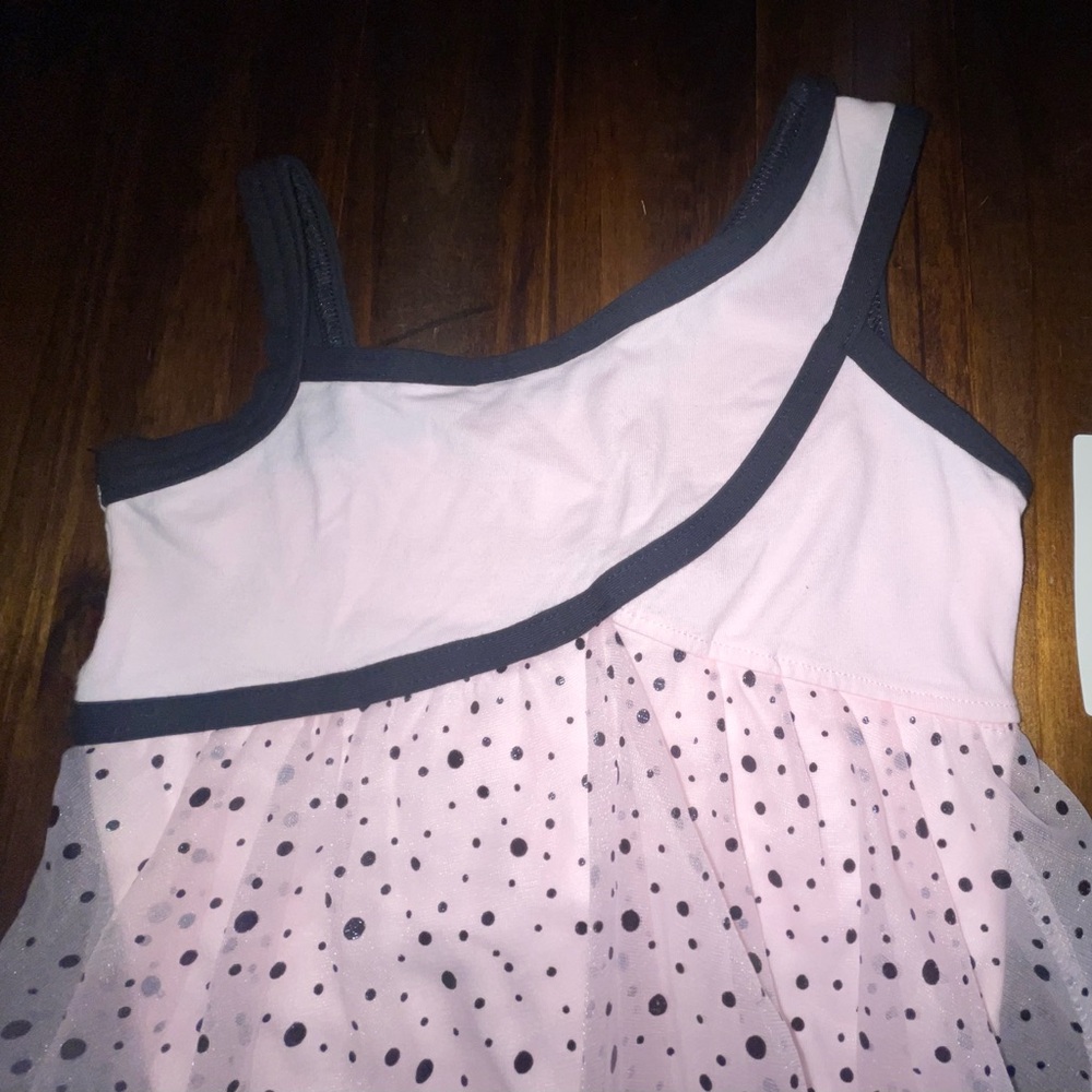 Girls Danskin Now Ballet Pink and Black Dance Leotard with Polkadot Tulle Size S - Picture 4 of 4